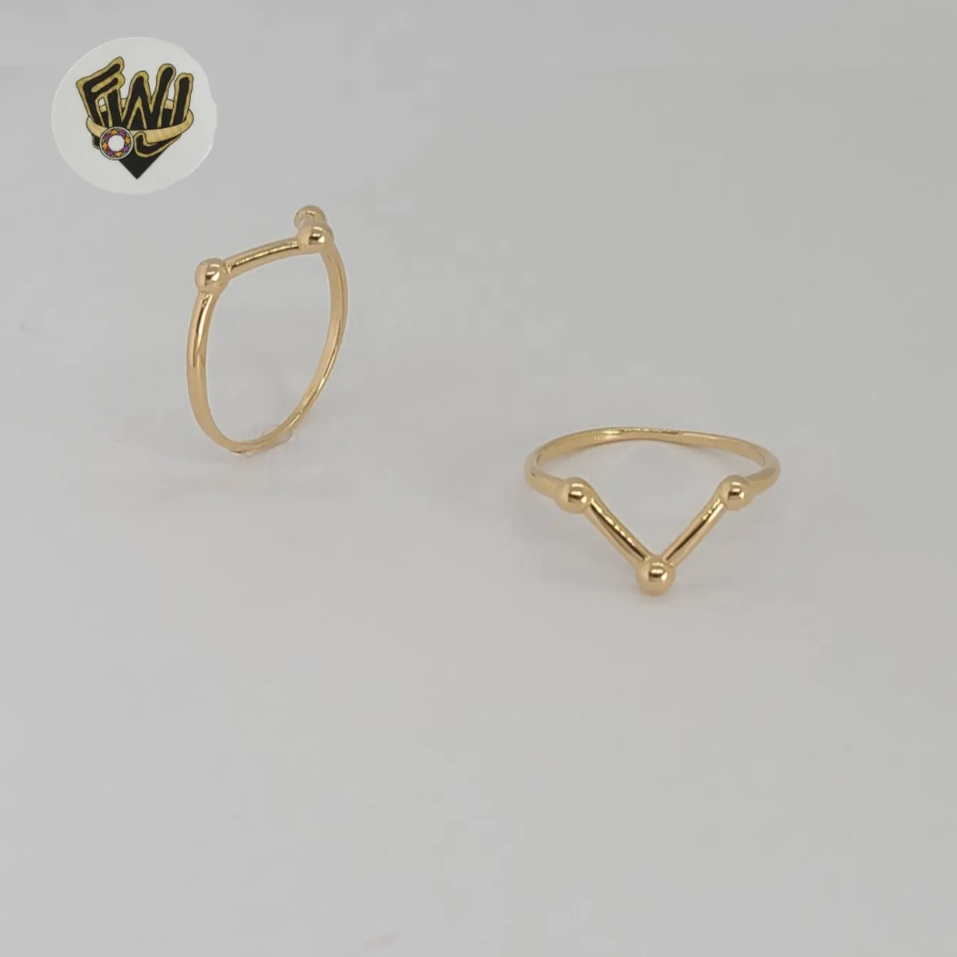 (1-3051-1) Gold Laminate - Triangular Balls Ring - BGF