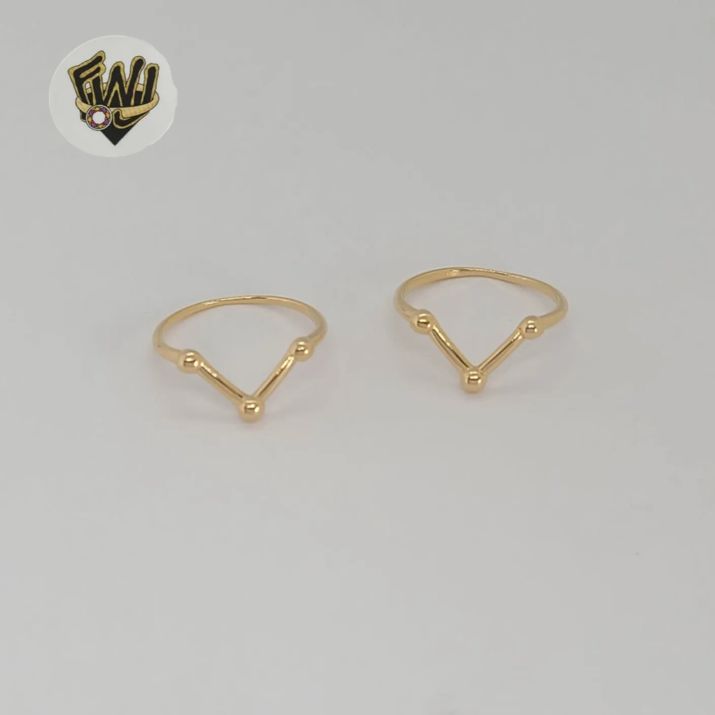 (1-3051-1) Gold Laminate - Triangular Balls Ring - BGF