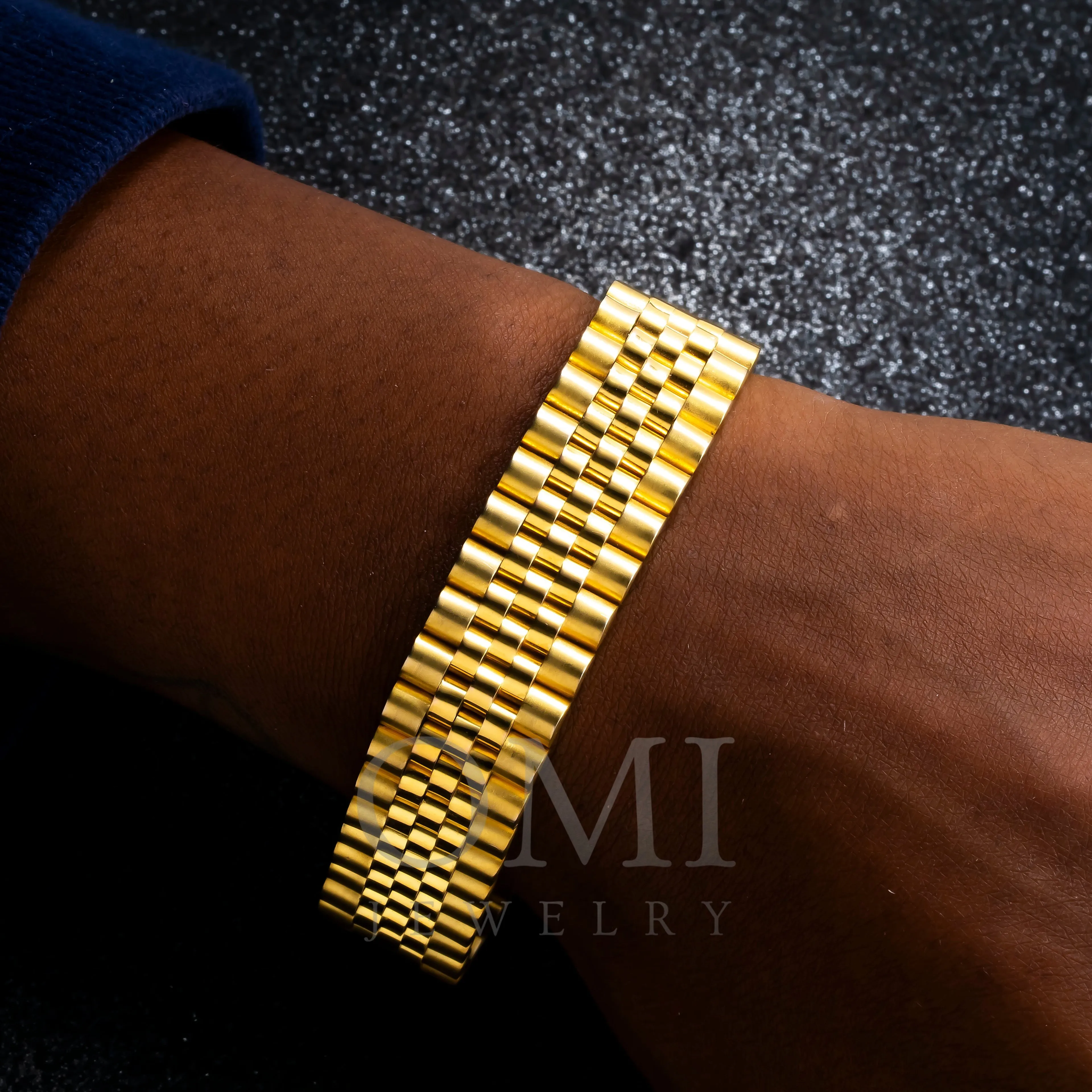 10K GOLD SOLID 17MM FANCY JUBILEE BRACELET