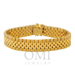 10K GOLD SOLID 17MM FANCY JUBILEE BRACELET