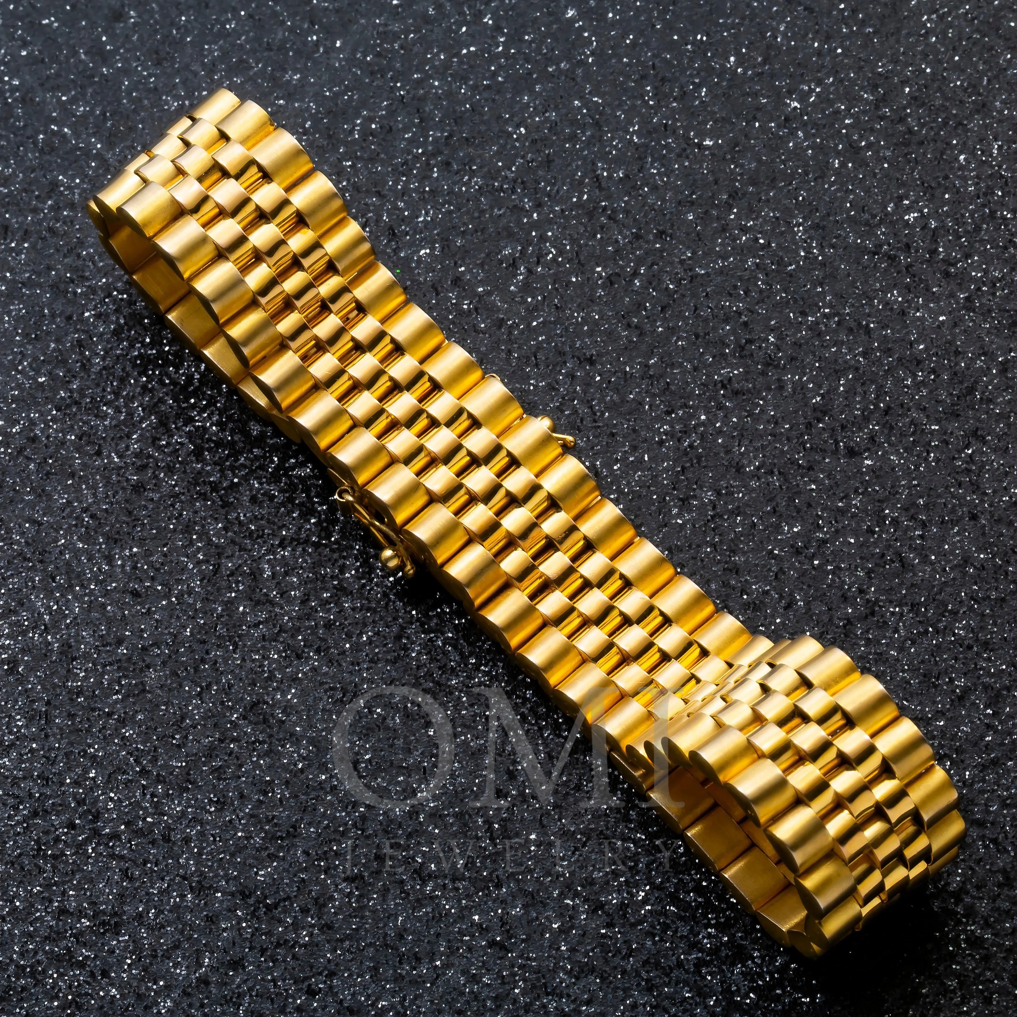 10K GOLD SOLID 17MM FANCY JUBILEE BRACELET