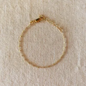 18k Gold Filled 1mm Spaced Beaded Bracelet