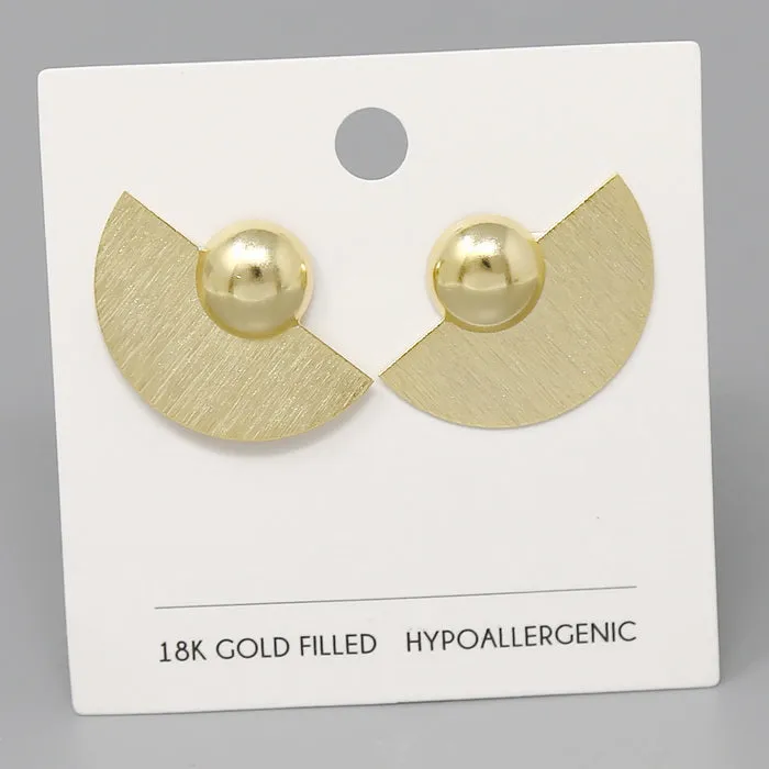 18K Gold Filled Geometric Metal Stud Earrings