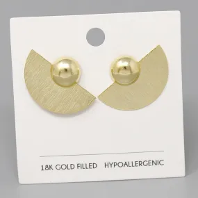 18K Gold Filled Geometric Metal Stud Earrings