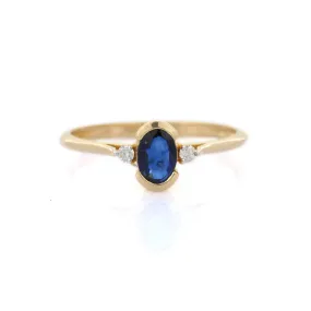 18K Yellow Gold Sapphire Ring