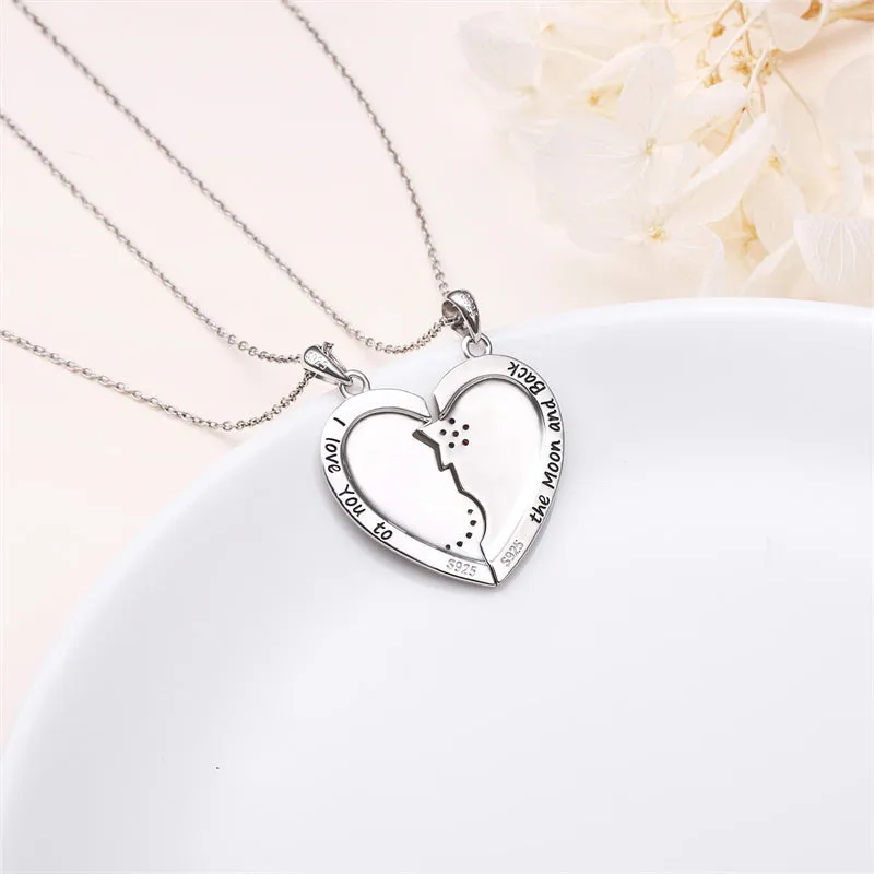 925 Sterling Silver Mother Daughter Necklace Granddaughter Family Heart Pendant Necklace Jewelry Mother's Day Gift