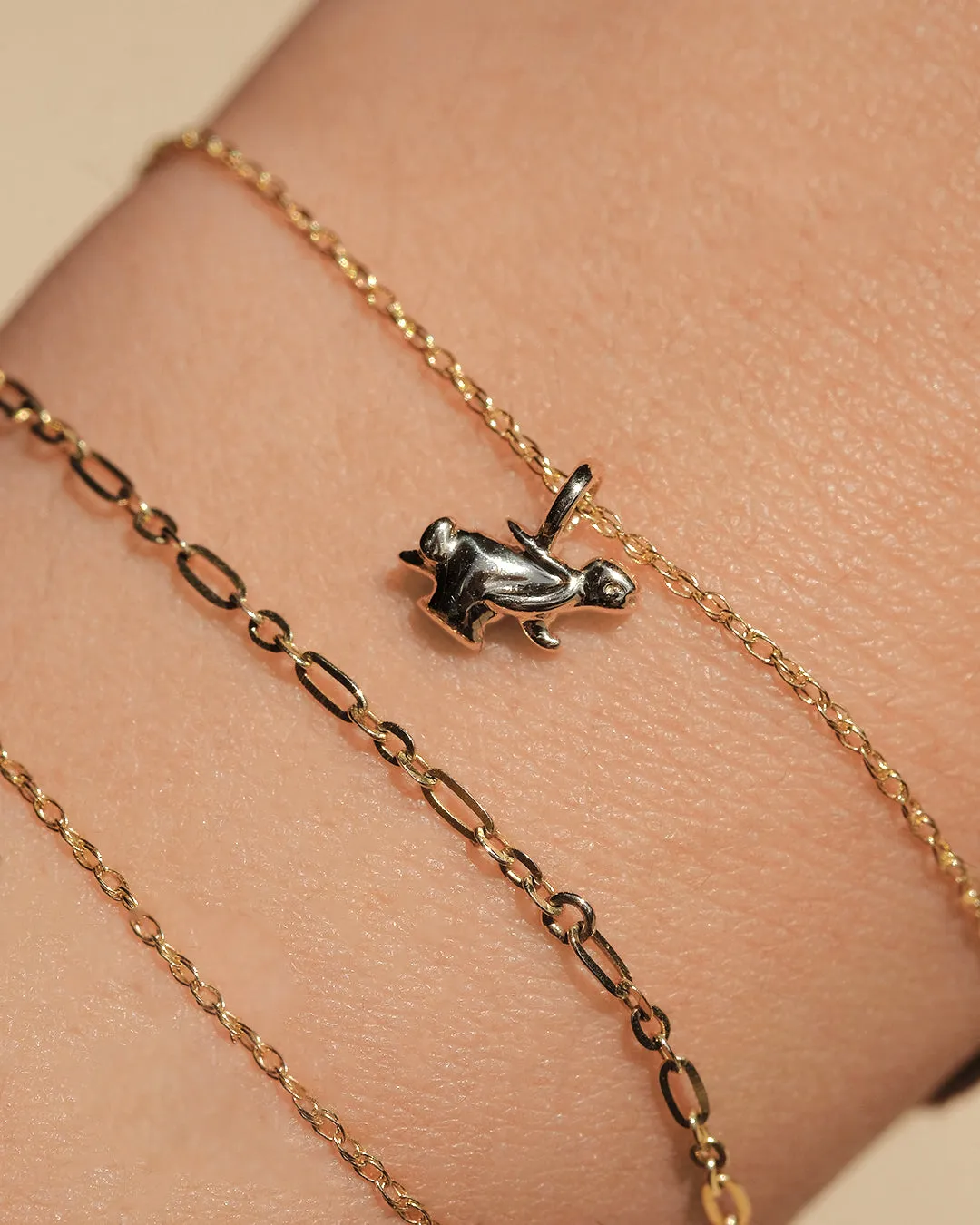 9K Solid Gold Lunar Rabbit Charm