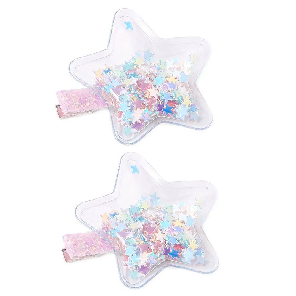 Accessorize London Girl's Multi Set Of 2 Shakey Star Salon Hair Clips