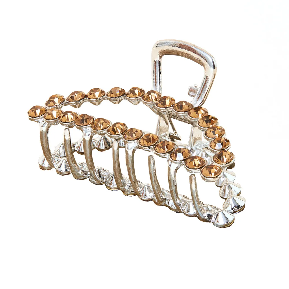 Accessorize London Women's Silver Diamante Claw Clip