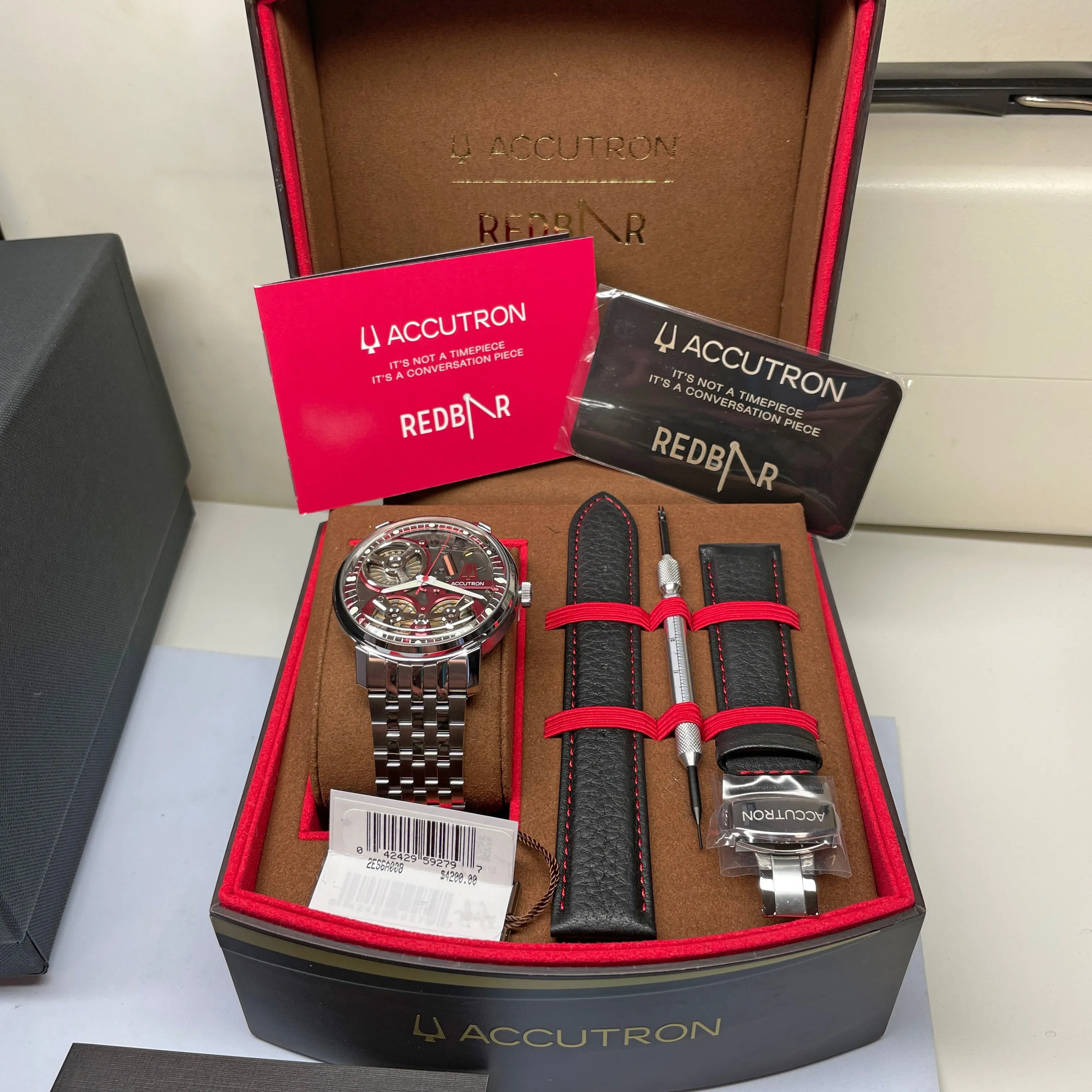 Accutron Spaceview 2020 X RedBar Edition Watch 2ES6A008 Set