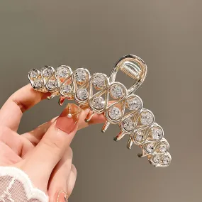 Add Some Sparkle to Your Hair with Our Beautiful Pearl and Metal Hair Claw Clip - Large Size