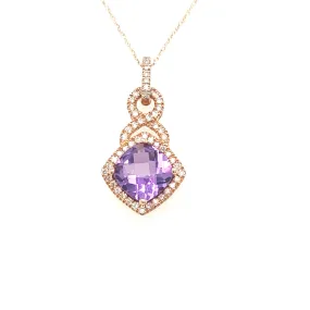 Amethyst and Diamond Pendant