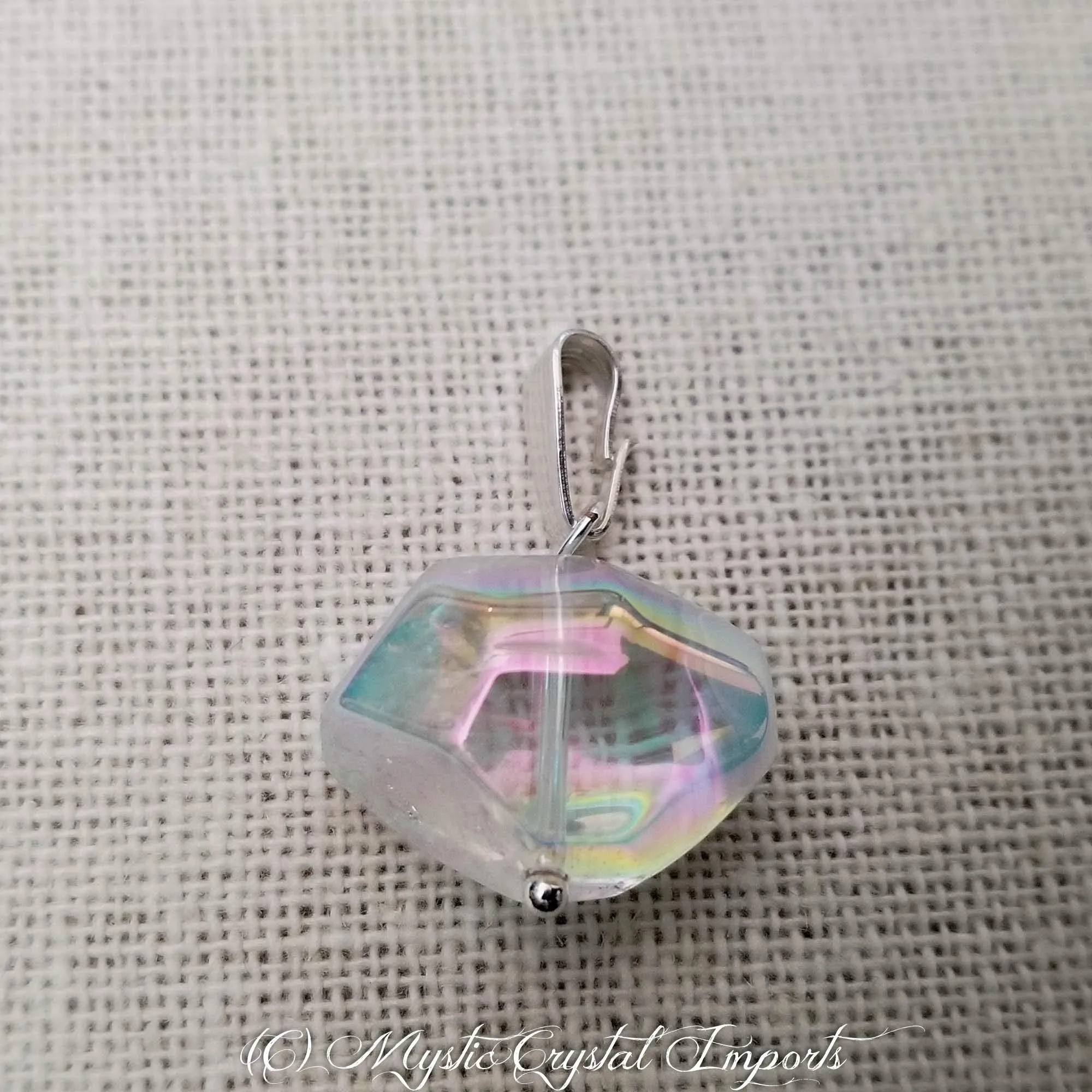 Angel Aura Quartz Nugget Bead Pendant