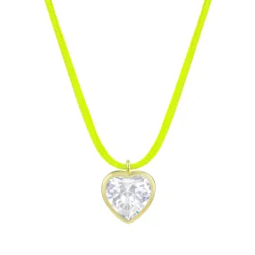 Bezel Heart String Necklace