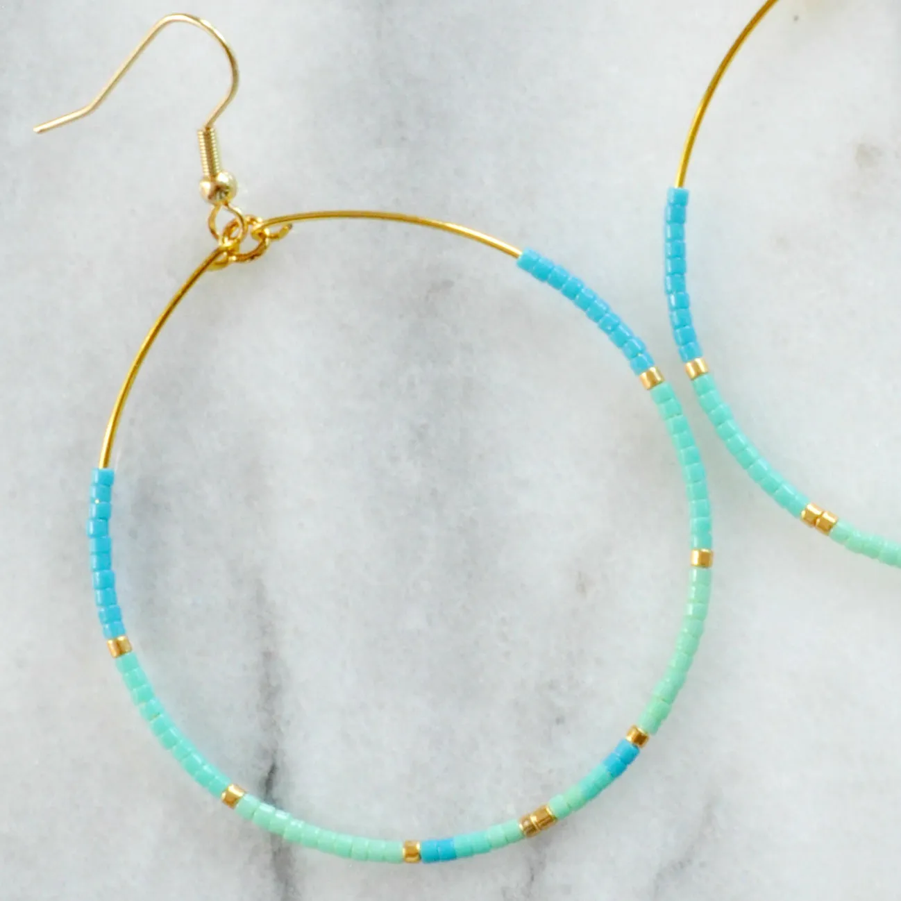 Big Beaded Hoops - ARUBA