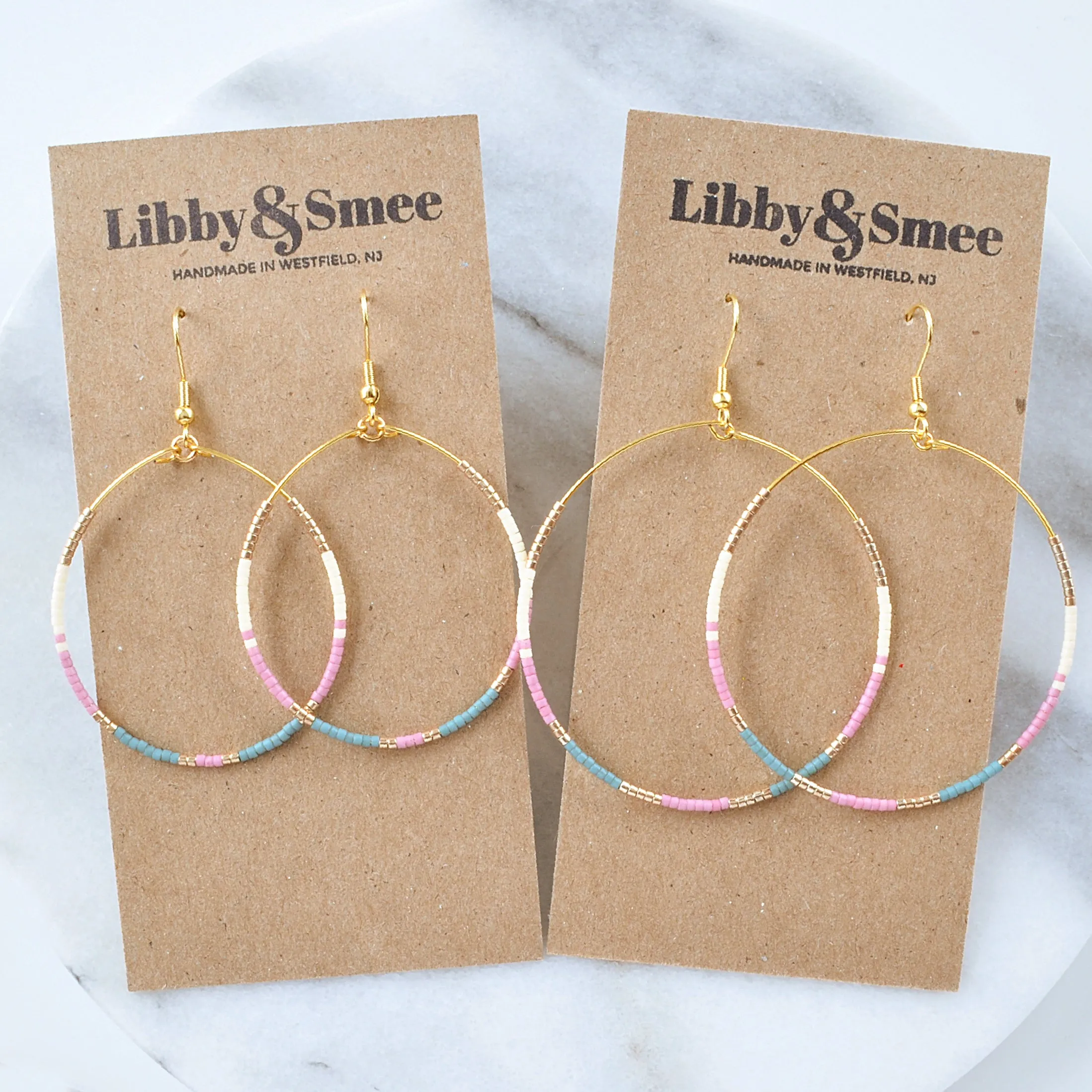 Big Beaded Hoops - MAUVE