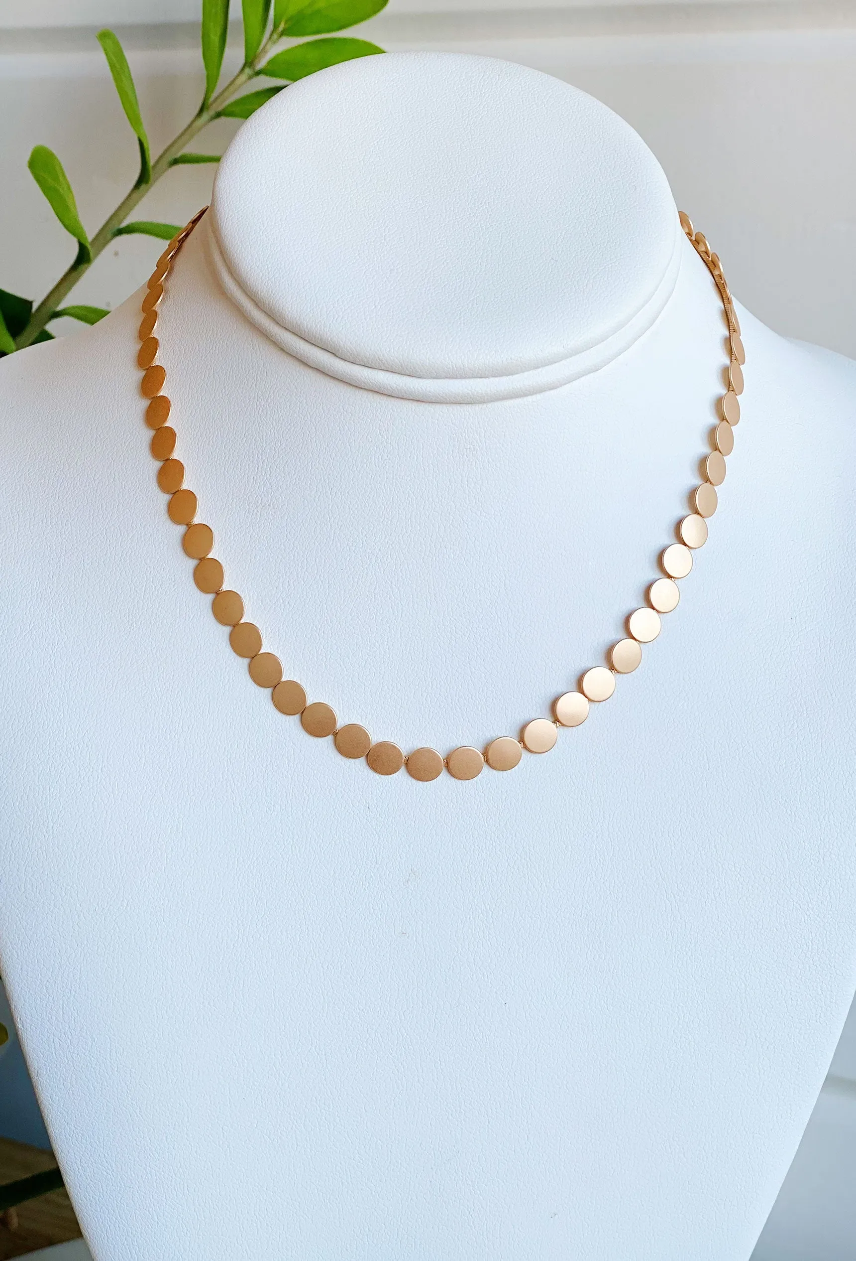 Brandi Gold Disc Chain Necklace