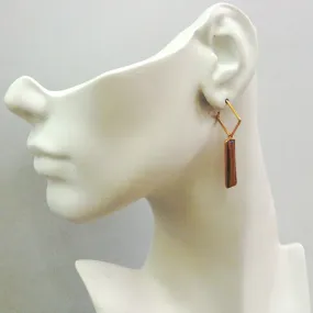 Brown Tigers Eye Loop Drop Earrings