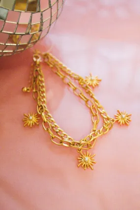 Bursting Star Bracelet, Gold