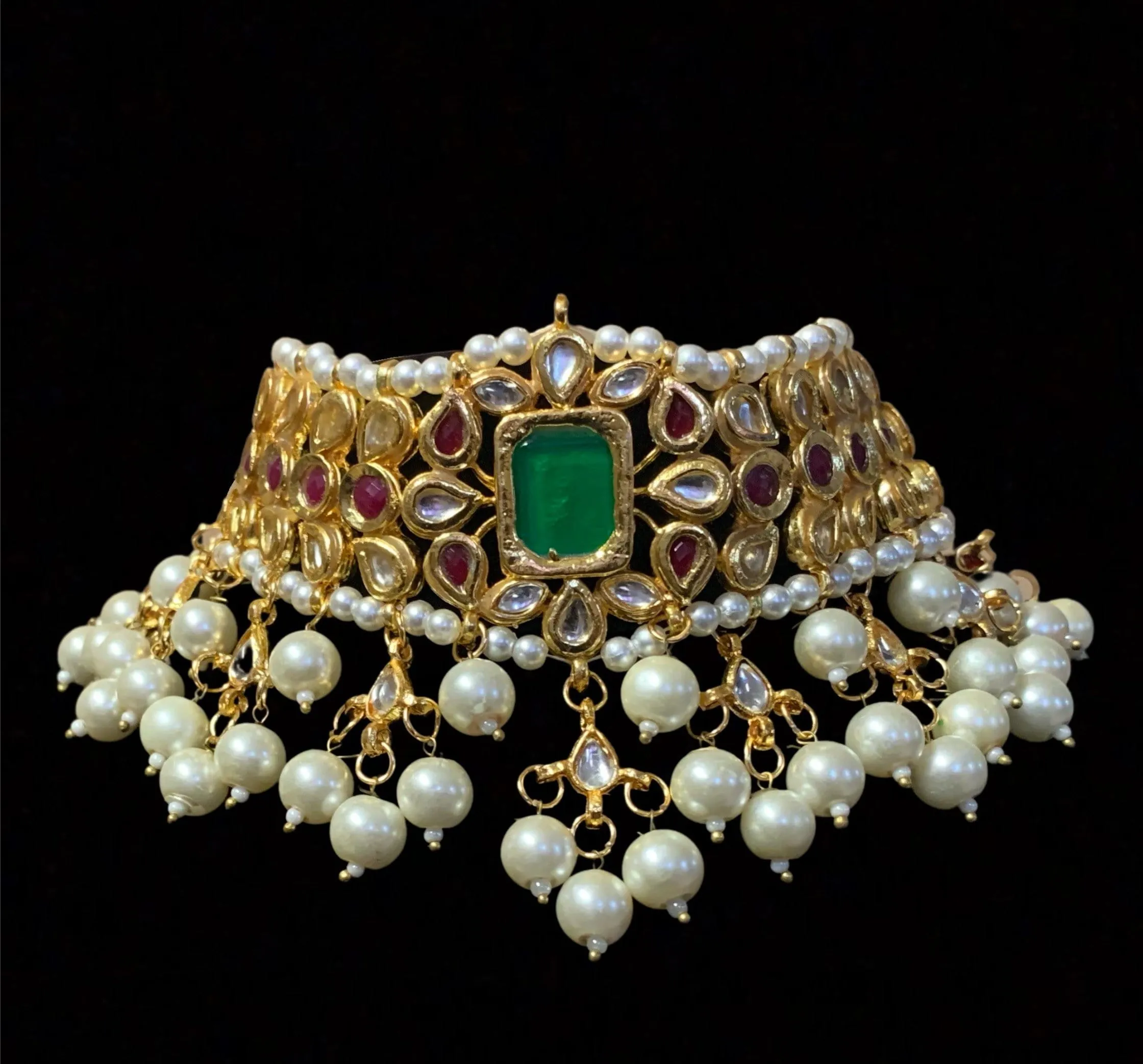 C248 Radha sabyasachi  inspired kundan choker with earrings (READY TO SHIP )