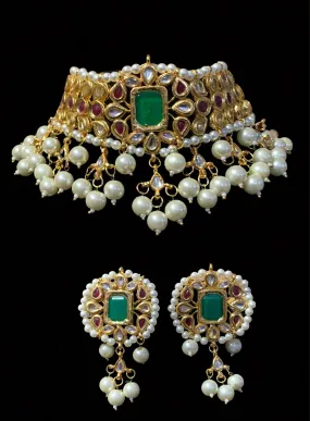 C248 Radha sabyasachi  inspired kundan choker with earrings (READY TO SHIP )