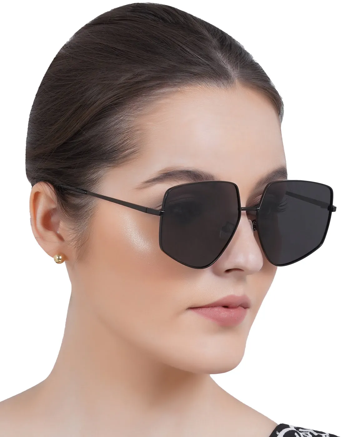 Carlton London Black Toned Black Polarised And Uv Protected Lens Unique/Distinctive Sunglasses For Women