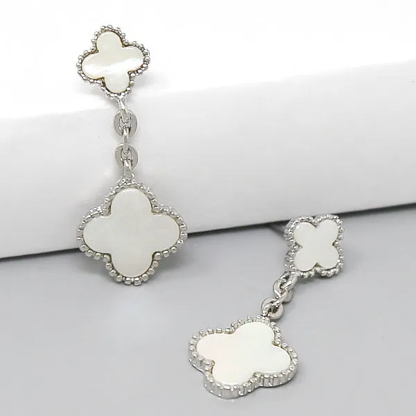 Clover Charm Chain Drop Earrings