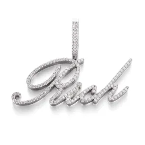 Custom Moissanite Cursive Letter Nameplate