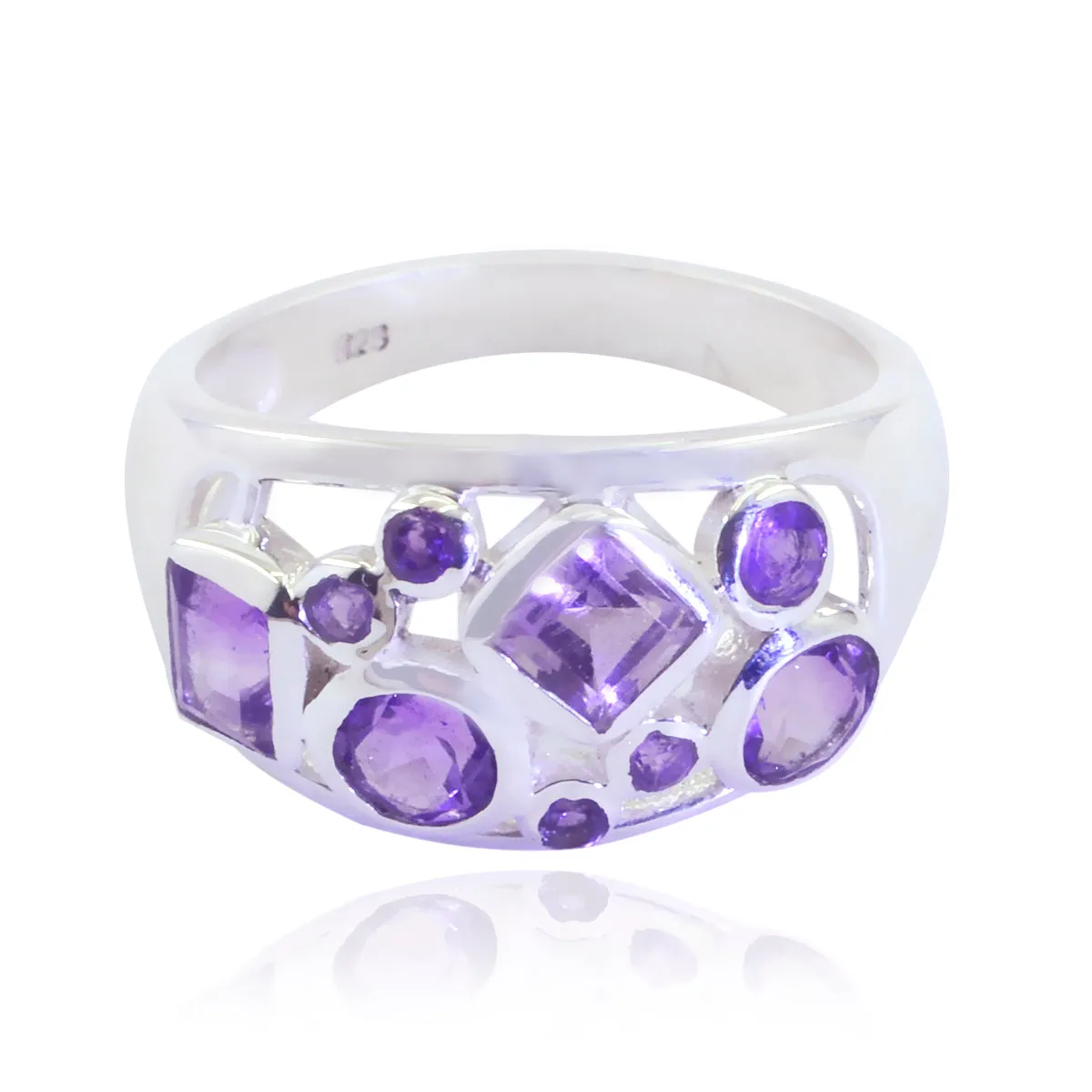 Drop-Dead Gem Amethyst 925 Sterling Silver Rings Gift Easter Sunday