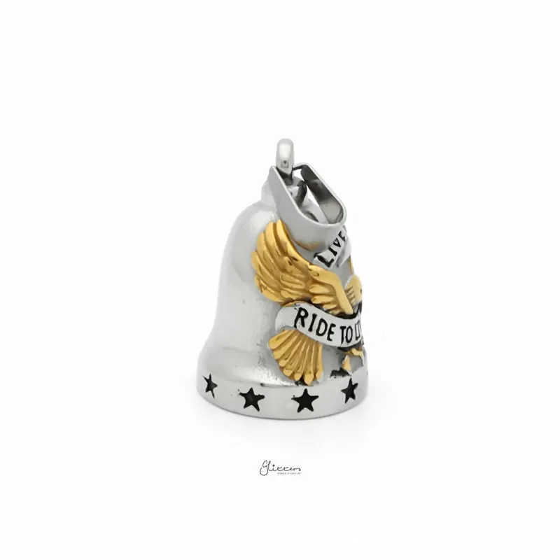 Eagle Stainless Steel Bell Pendant - Gold