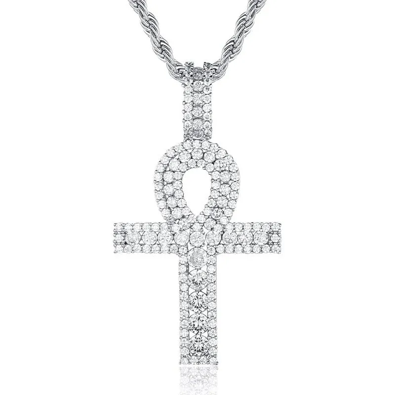 Egyptian Ankh Cross Pendant - Silver