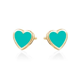 ENAMEL HEART  STUDD EARRINGS