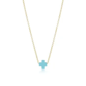 ENewton eGirl 14" Turquoise Signature Cross Necklace