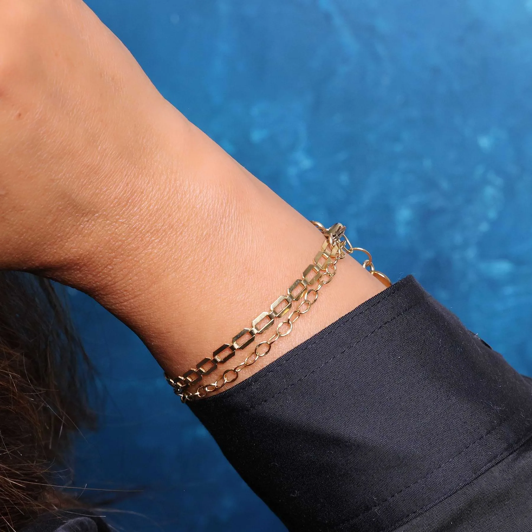 Florence - Gold Beveled Chain Bracelet