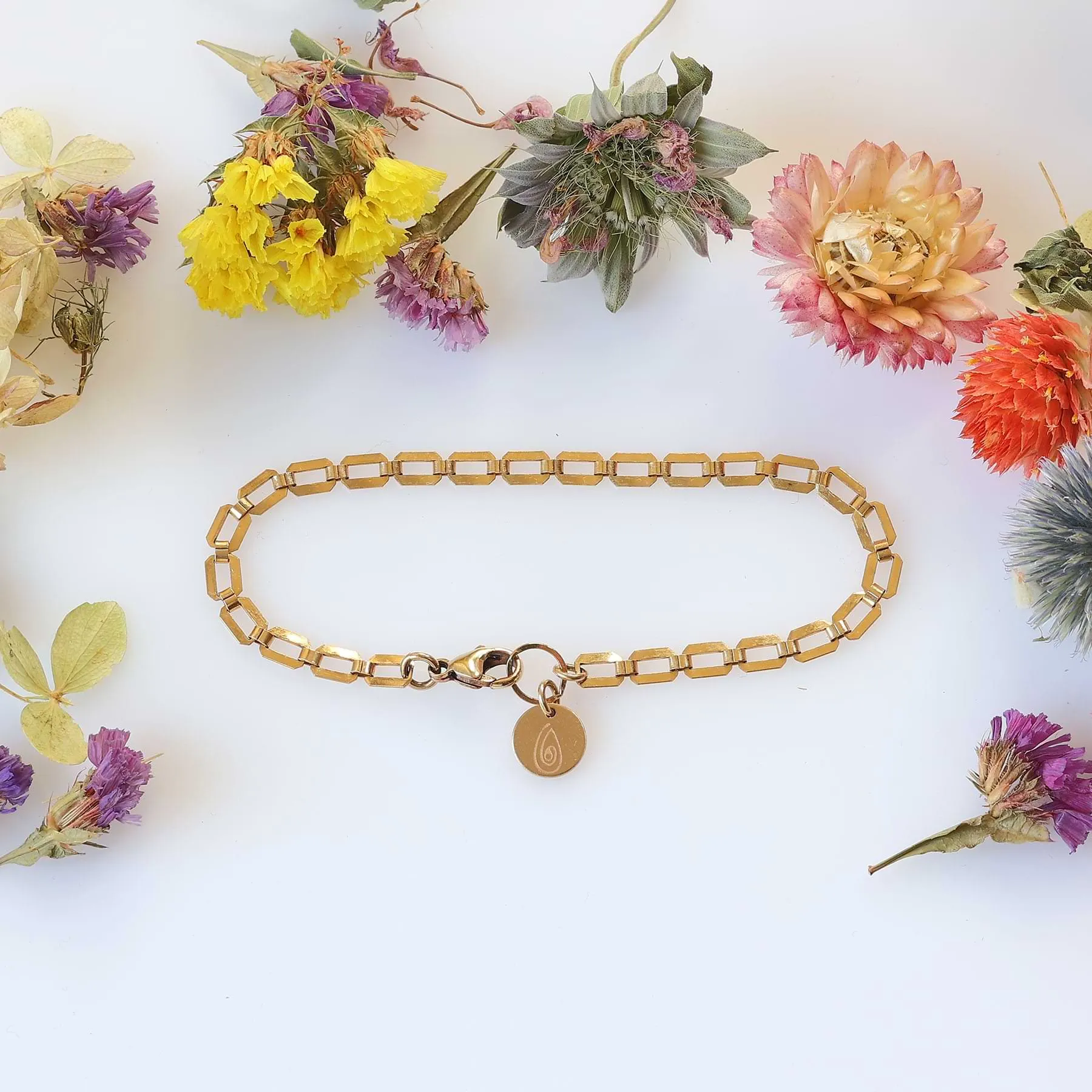 Florence - Gold Beveled Chain Bracelet