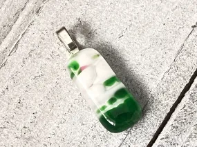 Fused Glass Mini Pendant ~ Kelly Green