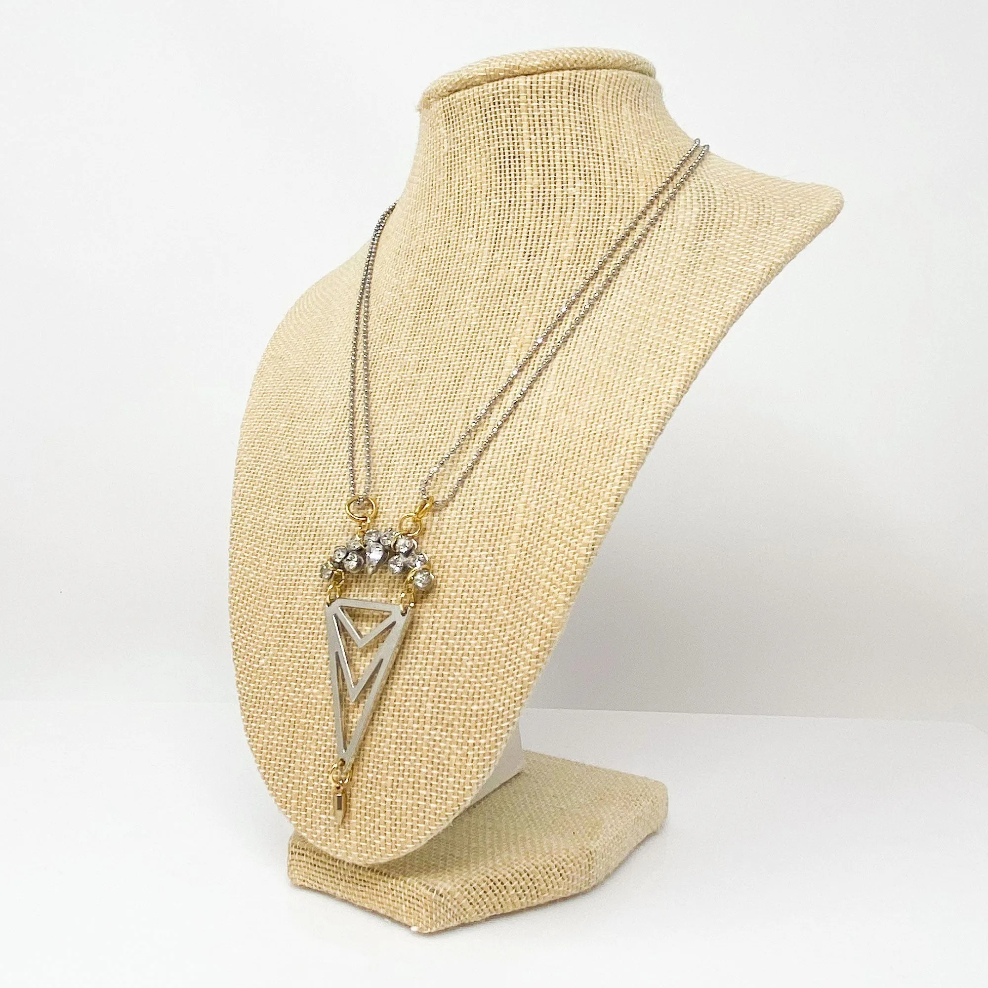 GARCIA silver triangle pendant necklace