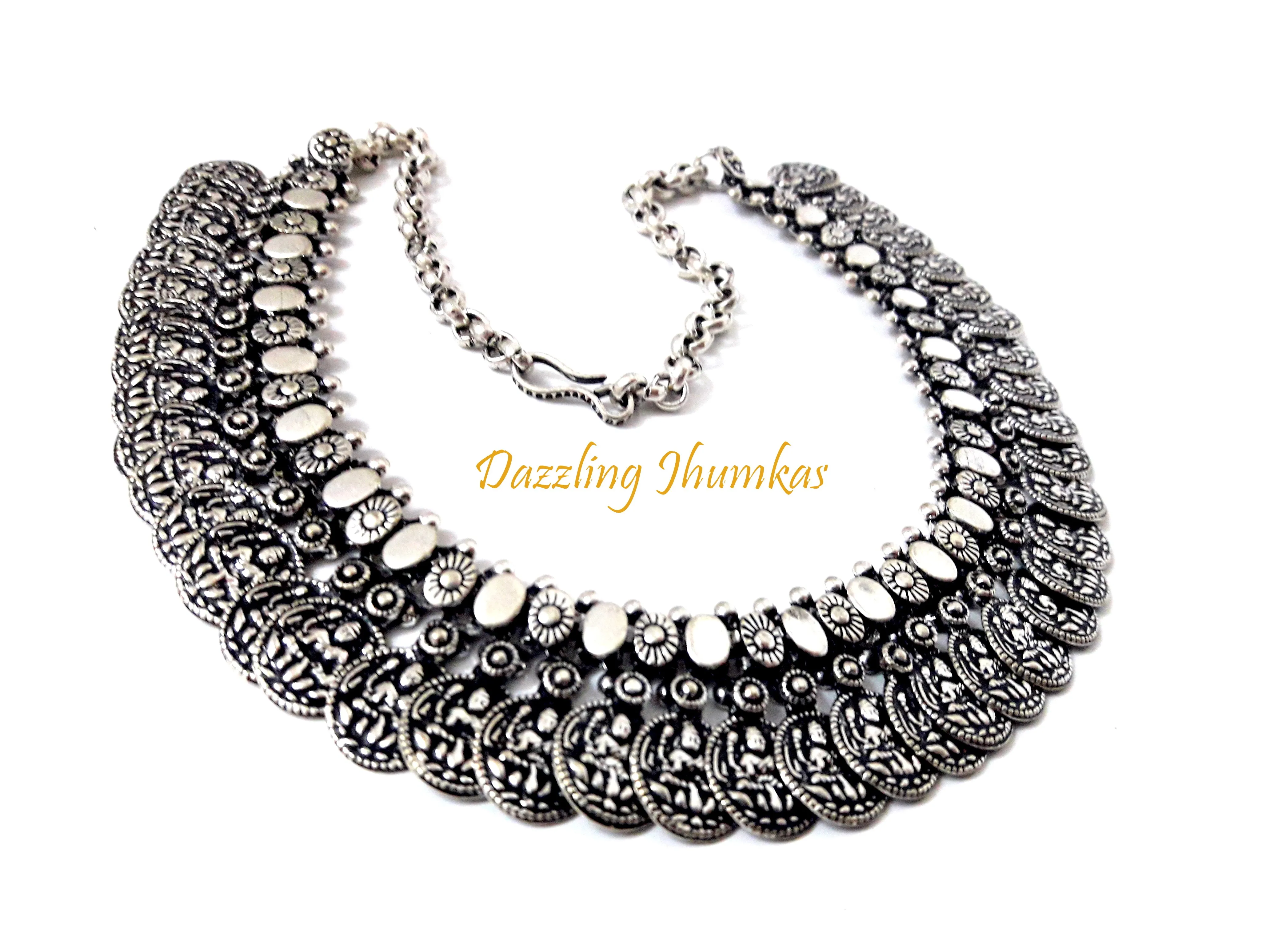 German silver Lakshmi neckpiece!