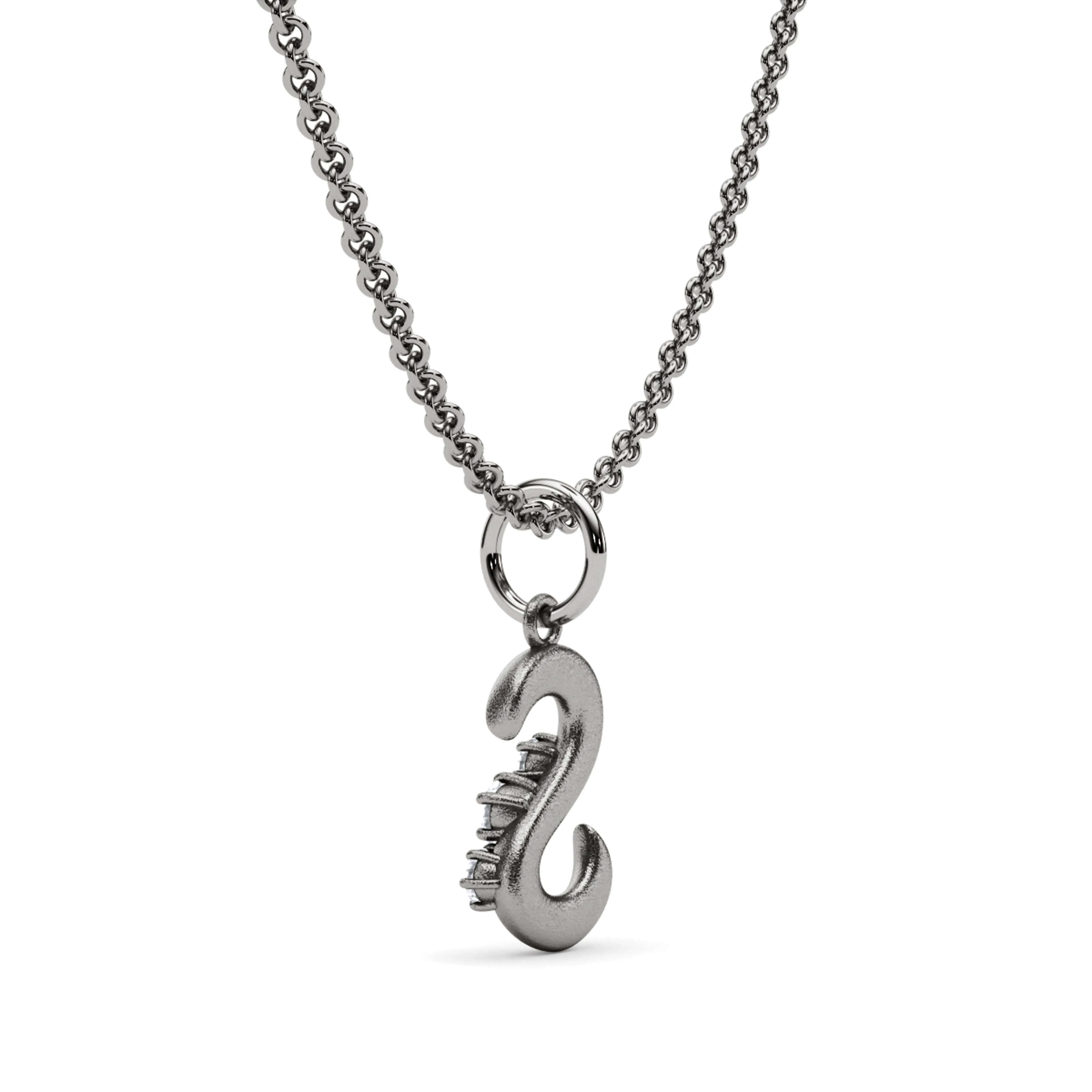 Graduated Diamond Initial Pendant Letter S