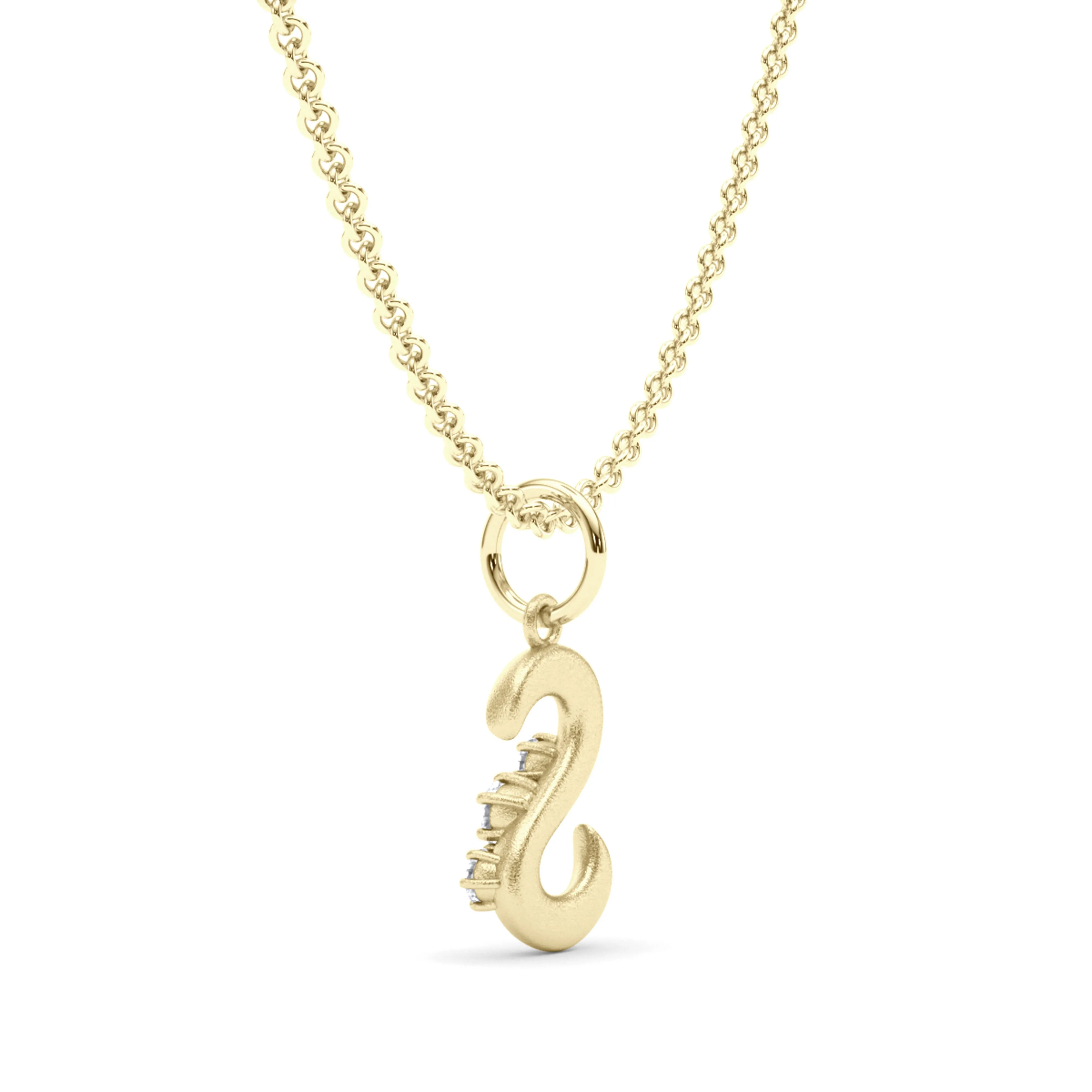 Graduated Diamond Initial Pendant Letter S