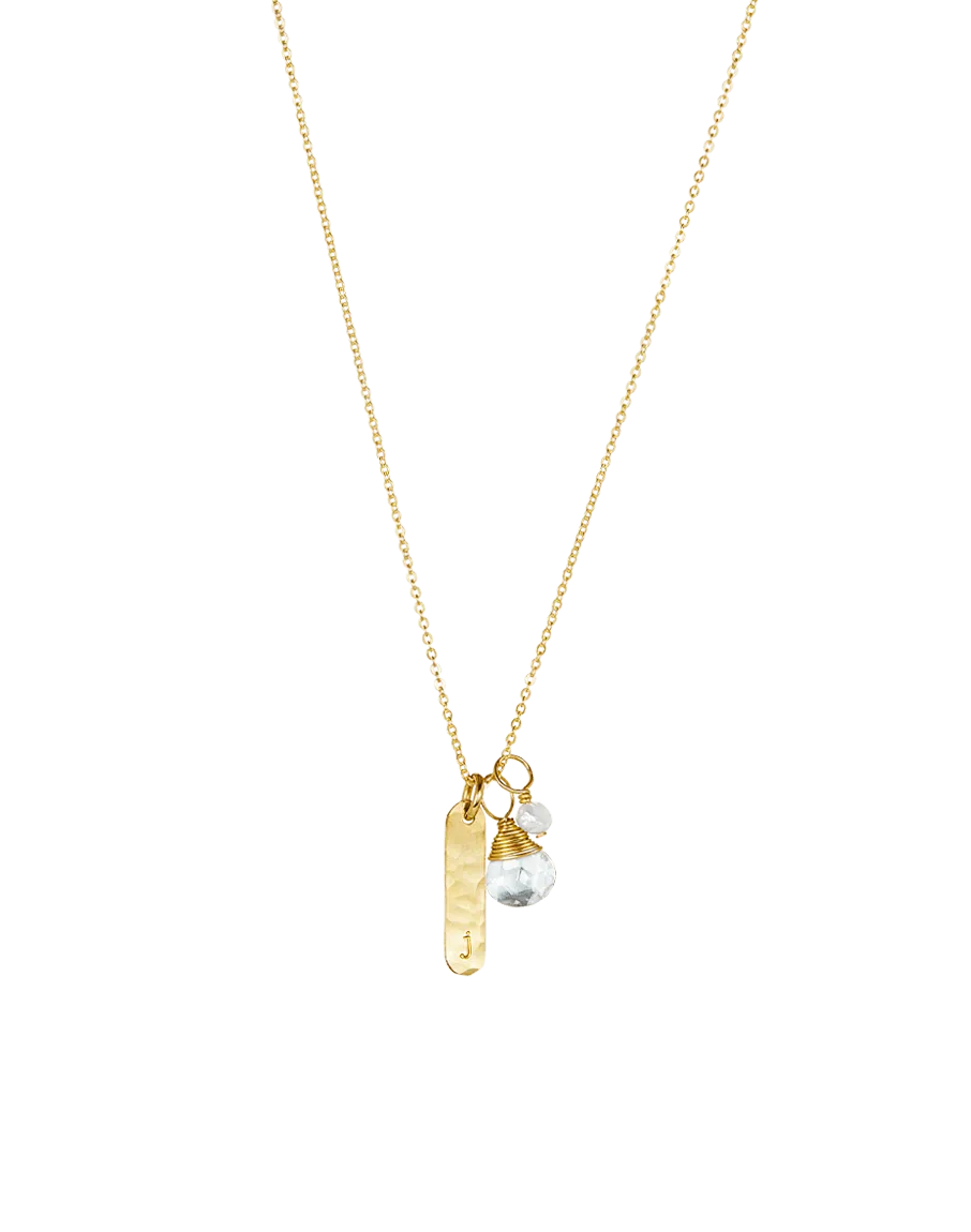 Hammered Initial Necklace