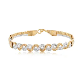 Head Over Heels 14K Gold and Silver Bracelet