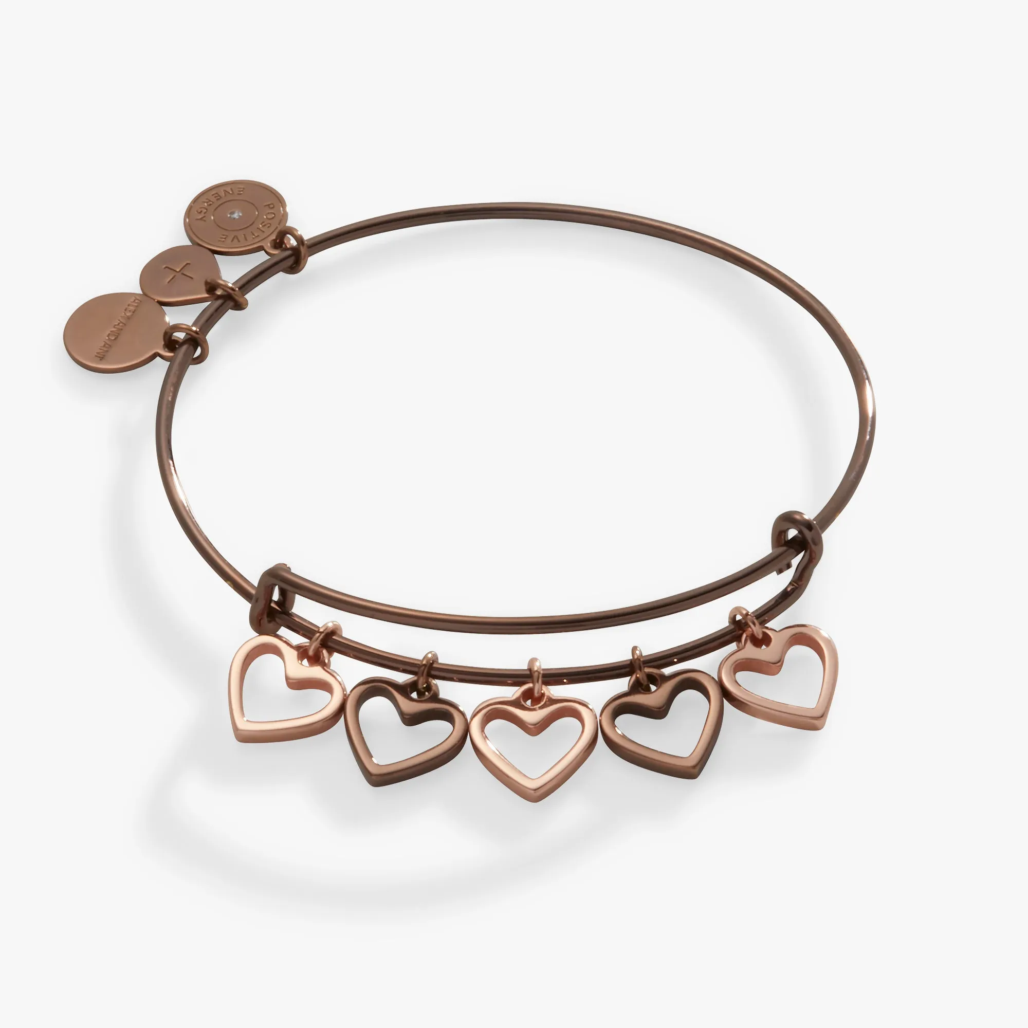 Hearts Multi-Charm Bangle Bracelet