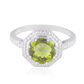 Hot Stone Peridot 925 Sterling Silver Rings Estate Jewelry For Sale