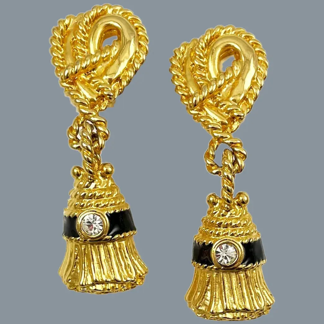 Ivana Elegant Gold Tassel Clip On Earrings