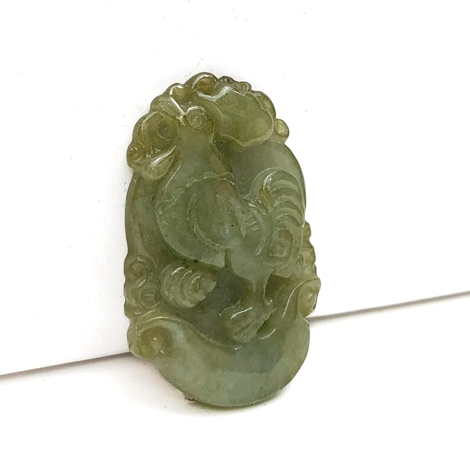 Jade Zodiac Fine Nephrite Pendant, Rooster