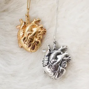 Mini Gold Anatomical Heart Locket & Pendant