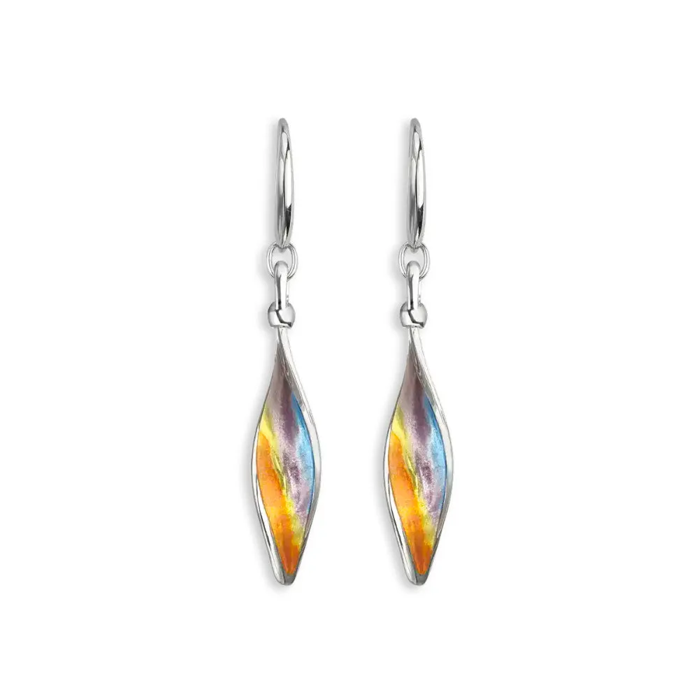 Nicole Barr Sunset Enamel Twist Drop Earrings