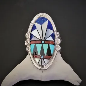 Ola Eriacho Zuni Inlay Ring - Size 9