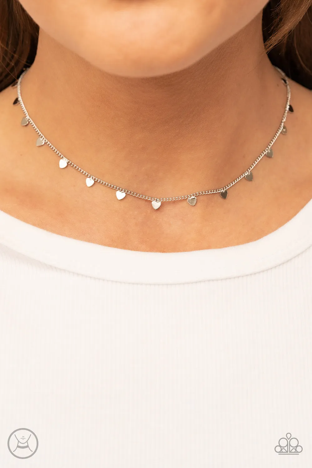 Paparazzi Cupids Cutest Valentine - Silver Choker Necklace